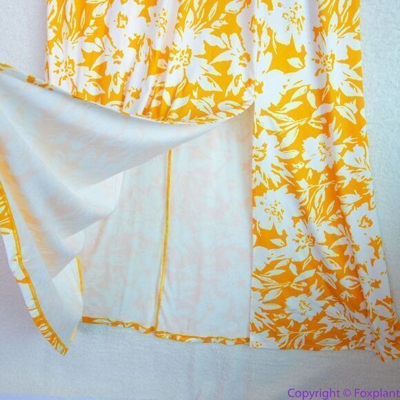 NEW Eloquii yellow floral Dolman Sleeve Maxi Dress with Slit,20 - Picture 12 of 16